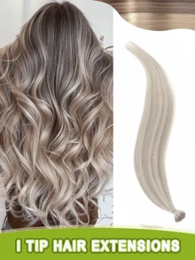 1B Natural Hair Straight Pre-Bonded Real Hair Cold Fusion Seamless Invisible Salon Quality Voluminous Women's Hair Extensions Wedding Holiday Party Gift - Multicolor - View 48