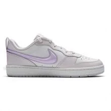 NikeCourt Borough Recrawford Comfort Fit GS Low-Top Sneakers (White/Purple) - White Purple - View 9