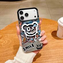 スマイル グラフィティ アートケース,プレゼント用・自分用両方に大活躍,感あふれるキュートスマホケース - ブラック - チェックする 4