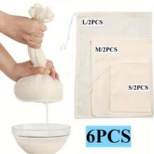 6/4/1pc Reusable Nut Milk Filter Bag, Fine Mesh Food Strainer, Multiple Sizes - Multicolor - View 14