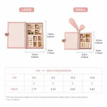 CASEGRACE 1個書本造型女款與女孩旅行珠寶盒,便攜式珠寶收納盒,送給母親的禮物,PU皮革小珠寶盒,用於戒指、項鍊、手鍊、耳環的存放與整理,旅行必備 - 彩色 - 查看 4