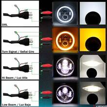 Vmingo Universal Motorcycle Headlight 7 Inch LED 4 Modes Aluminum H4 Auto - Advanced Version - View 4