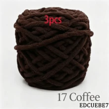 EDCUEBE7 1/2/3/5 卷，约 90-100g/根冰条编织单股粗纱，适用于 DIY 围巾、包、拖鞋、玩偶、毛毯、靠垫、毛绒玩具（颜色随机） - 彩色 - 查看 61