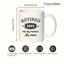 [Envío en 24 horas desde México]Taza de Café para Jubilados 2026 |   Divertida taza de cerámica aislada con asa negra "No es mi problema más" a prueba de lavavajillas, estilo retro, duradera - Regalo ideal para jubilados, compañeros de trabajo, jefes, profesores, enfermeras - Imagen 1 pieza - Ver 5