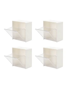 4pcs Wall-Mounted Storage Boxes - Cosmetic Organizer, Jewelry Box, Plastic Storage Rack, For Organizing And Storing Floss, Hair Ties, Hair Clips, Powder Puffs And Other Items. Suitable For Home, Dorm, Commercial Spaces, Bathroom, Room Decor, Also As Christmas Or Holiday Gifts. - Multicolor - View 10