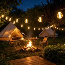 Solar Powered Vintage Bulb String Lights, 8 Lighting Modes, IP65 Waterproof PET Material LED Outdoor Atmosphere Lights, 10/20/30 LED Specifications, Suitable For Camping Tents, Gardens, Patios, Gazebos, Christmas And Party Decorations - Light Bulbs and Light Strips - View 4