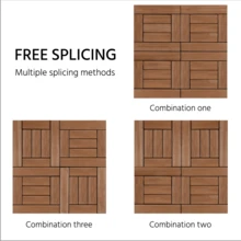 Butterslay Set Of 27 Wood Flooring Tiles Interlocking Deck Tiles Waterproof DIY Furniture Deck Tiles All-Weather Wooden Tiles For Garden Patio Backyard Indoor, Brown/Black/Wood - Brown-wood Flooring Tiles - View 7