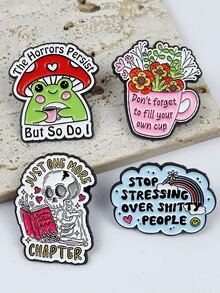 Emotional Healing Quote Enamel Pin Series - Self Care & Mental Wellness Cute Brooch Set - Multicolor - View 3