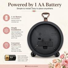 1個復古靜音類比鬧鐘，小睡功能桌鐘，金屬外殼不滴答電池供電，需1顆AA電池（不含），臥室床頭客廳辦公室宿舍廚房裝飾，送給爸爸媽媽女友學生男女長輩的禮物 - 復古 - 查看 10