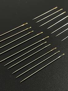 [10/16 Pcs]Gold & Silver Tail Sewing Needles, Eye-Catching Gold Tail Color, Easy To Thread, Multiple Sizes Available, Suitable For Thick & Thin Fabrics. Two Specifications To Choose From, High Cost-Performance, Ideal For Daily Mending & Various Fabric Craft Projects - Hand Sewing Needles (paper Card Pack) - View 3