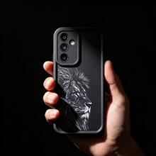 Fundas para celular de moda 20261 pieza Perfil de León Animal Feroz Personalizado Minimalista Moda Arte de Línea Negro & Blanco Estilo Minimalista Europeo & Americano Hombres, Marco de Lente Negro Mate Diseño Escalonado Cobertura Completa a Prueba de Golpes Carcasa Suave, Compatible Con Samsung/Galaxy/Honor/Funda de Teléfono Cubierta Protectora - Blanco y Negro - Ver 10