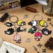 1pc Naruto Anime Chibi Enamel Metal Pendant Keychain, Uzumaki Naruto Sasuke Sakura Kakashi Keyring, Cartoon Cosplay Accessory Fan Gift - Multicolor - View 13