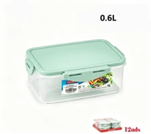 HOMYGO-Pack 12-Piece Airtight Food Container Set, Multicolor, 3 Sizes Available (0.6L/1L/2L), Stackable Storage Boxes For Fridge And Kitchen - 彩色 - 查看 7