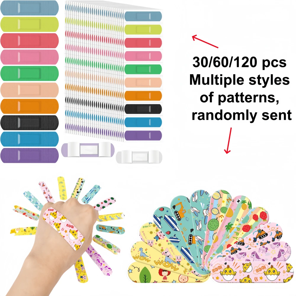 30/60/120 pezzi Nastro adesivo con motivo cartone animato carino, traspirante e creativo, protegge dalle vesciche, adatto per molteplici scenari, scuola, sport e attività all'aperto, disponibili molteplici motivi cartone animato - Visualizzare 1