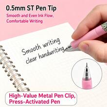 4/8pcs Boxed Carton Panda High-End Metal Barrel Gel Pens, Smooth Writing, Metal Pen Holder, 0.5mm Black Click Pens, Press Pens,Press Out The Refill,Back To School Supplies - Multicolor - View 3