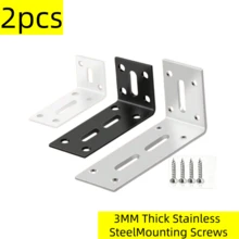 2pcs 90 Degree Right Angle L-Shaped Brackets, Heavy Duty Thickened Triangular Support Brackets, Furniture Connectors, Angle Iron Reinforcement, Shelf Brackets With Screws, Wall Corner Brackets, Wall Shelf Support, Furniture Reinforcement Brackets For Woodworking, Cabinets, Tables - A - View 1