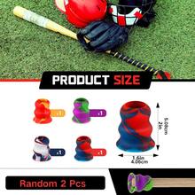 2pcs Gourd-Shaped Baseball Bat Silicone Grip Sleeves, Random Mixed Colors, Anti-Slip Shock-Absorbing Bat Grip, Comfortable Replacement Handle Sleeve, Universal Accessory For Baseball/Softball Bats - Gourd Shape - View 2