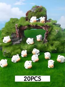 100/50/20/10/1pc Mini Cow Figurines, Suitable For Landscape House DIY Crafts, Fairy Garden Miniature Moss Landscape, Glass Containers, Potted Plants, Miniature Landscape Crafts, Garden, Car Interior, Party And Birthday Decorations - Multicolor - View 11
