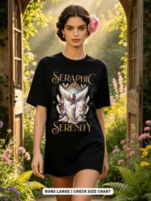 Women's Summer Loose Casual-Shirt, Soft Cotton Round Neck Short Sleeve Tops, Vintage European American Street Style. - 黑色 - 查看 4