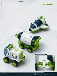 Children's Space Adventure Toy Set Rocket Spaceship Toy Space Shuttle Moon Rover Vehicle Set Astronaut Figure Play Set Galaxy Exploration Mission Toy Inertia Gliding Immersive Space Role-Play Fun Educational Toy Family Leisure Interactive Suitable For Boys And Girls 3 Years And Above Creative Birthday Gift Halloween Christmas Gift - Multicolor - View 7