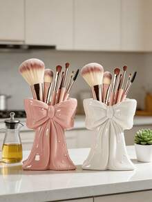 1個蝴蝶結浴室收納架,可愛蝴蝶設計多功能化妝刷架,適用於梳妝台、浴室櫃、臥室、辦公室、宿舍書桌裝飾,筆筒、牙刷架,女性喬遷、婚禮、情人節、生日禮物 - 多色 - 查看 11