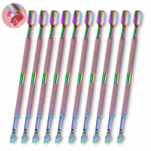 LUSLUKING 10pcs Stainless Steel Double-Ended Cuticle Pusher/Trimmer, Professional Durable Nail Care Tools For Fingernails And Toenails - Multicolor - View 7
