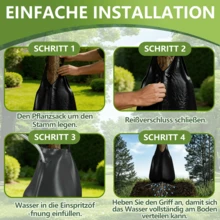 75L PVC Tree Watering Bag 3pcs/5pcs Zippered Durable Irrigation Bag For Young Trees Shrubs Garden (Green/Black) - 黑色 - 查看 7