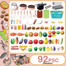 Set Mainan Dapur Mini untuk Anak-Anak, Cocok untuk Anak Laki-Laki dan Perempuan Usia 3-8 Tahun, Bermain Peran Memasak, Menggoreng, Memotong Buah dan Sayuran, Peralatan Makan, Peralatan Masak, Makanan, dan Aksesoris Realistis - MultiWarna - View 9