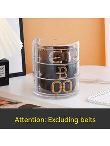 3/4/5 Layer Elegant Rotating Transparent Jewelry Storage Box - Dustproof, Waterproof, With Adjustable Compartments - Suitable For Storing Belts, Necklaces, Bracelets, Hair Clips And Earrings - Multicolor - View 7