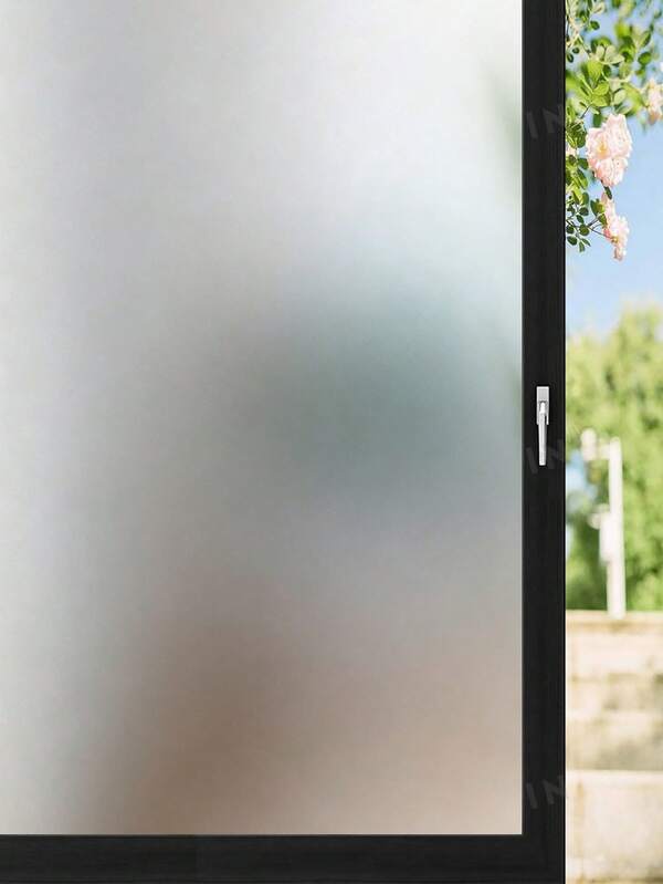 1 rollo de película de ventana opaca con efecto decorativo moderno y elegante, adecuada para baño, puerta de vidrio, ducha, oficina, bloquea los rayos UV y la transferencia de calor, fácil instalación sin pegamento