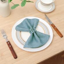 1/2/6pcs INS Style Minimalist French Premium Solid Color Textured Fabric Placemats, Tablecloths, Napkins, Decorative Pads, Suitable For Parties And Weddings - Multicolor - View 7