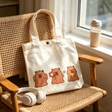 1pc Capybara Large Capacity Tote Bag, Suitable For Commuting, Travel, Shopping And Student Back To School Essentials - Multicolor - View 5
