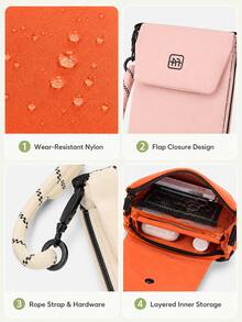 Women's Outdoor Crossbody Phone Bag, Durable Premium Soft Touch, Multi-Functional Storage With Secure Flap, Suitable For Running, Travel, Back To School And Casual Sports Style, Compact Hands-Free Design - Multicolor - View 6