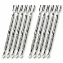LUSLUKING 10pcs Stainless Steel Double-Ended Cuticle Pusher/Trimmer, Professional Durable Nail Care Tools For Fingernails And Toenails - Multicolor - View 8
