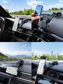 汽車手機支架，適用於汽車儀表板與擋風玻璃，長臂吸盤式手機架，免持 360° 旋轉，強力吸附防震通用汽車配件，適用於所有手機 - 瀑布吸盤支架 - 查看 3