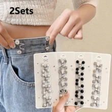 2Sets Women's Adjustable Jeans Waist Tightener Clips - Heavy Duty Metal Buckle Adjuster, No-Sew Instant Slimming, Suitable For Jeans, Pants, Skirts - Quick Shaping Waist Buckle, Compatible With All Waist Sizes, Seamless Design For Daily Wear - Multiple Styles - View 13