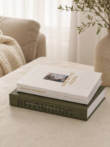 2 piezas Libros decorativos con temática costera y estilo INS, decoración minimalista moderna para mesa de centro de sala de estar, estilo japonés de bosque para decoración del hogar y oficina, accesorios de fotografía - multicolor - Ver 3