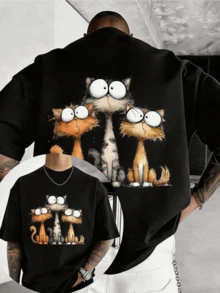 Men T-Shirts - 黑色 - 查看 6