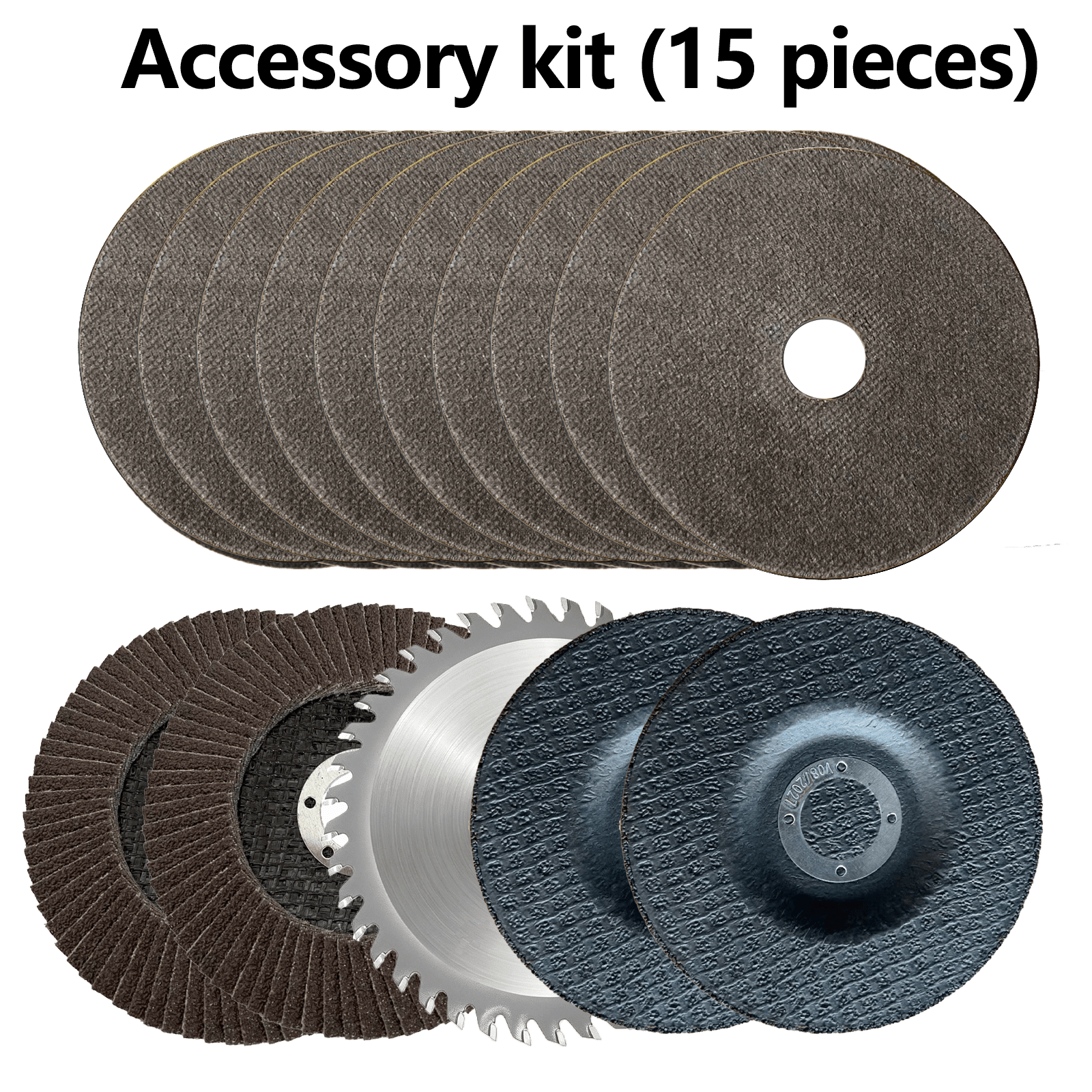 4.5 Inch 15pcs Grinder Combination Set - Metal And Woodworking Cutting, Grinding And Sanding Discs - A - View 1
