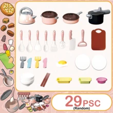 Set Mainan Dapur Mini untuk Anak-Anak, Cocok untuk Anak Laki-Laki dan Perempuan Usia 3-8 Tahun, Bermain Peran Memasak, Menggoreng, Memotong Buah dan Sayuran, Peralatan Makan, Peralatan Masak, Makanan, dan Aksesoris Realistis - MultiWarna - View 14