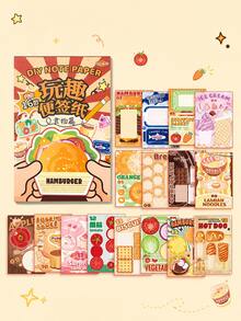 Set Kertas Tempel Sobek Bertema Makanan Lucu, Kertas Tempel untuk Kartu Ucapan DIY, Scrapbook, Jurnal, dan Dekorasi Perencana, Perlengkapan Sekolah - Satu-Ukuran - View 3