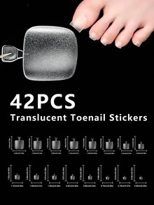 42pcs Clear French Nail Tips, Square Prefabricated Thickened False Toenail Extension Tips, Full Cover Acrylic Material DIY Manicure - Clear - View 7