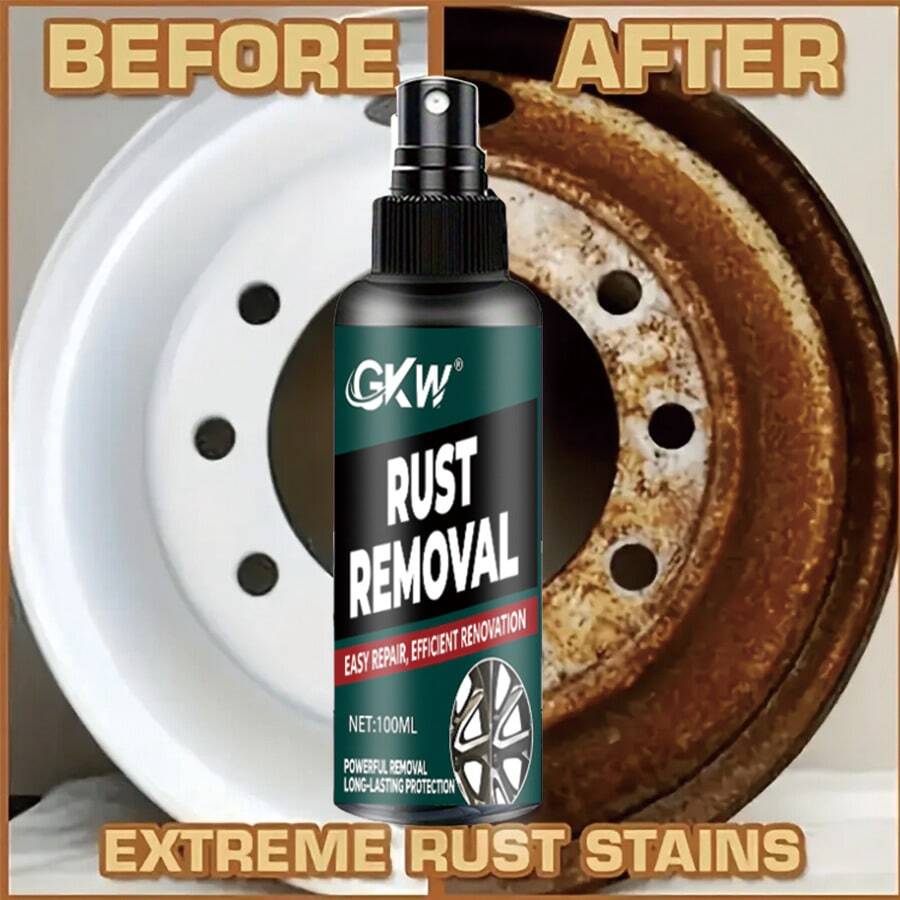GKW Universal Rust Remover Spray For Car Metal Surfaces, Effectively Removes Rust And Provides Protection, Features Anti-Oxidant Conversion Coating, No Electricity Required