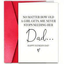 1pc "No Matter How Old A Girl Is, She Will Always Need Her Father" Father's Day Card Filled With Love. Express Love And Gratitude To Father, Perfect For Father's Day, Birthday And Thanksgiving Gifts. - Multicolor - View 1