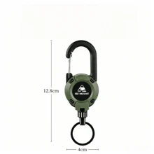 Gantungan Kunci Carabiner Panjat Tebing Multifungsi yang Dapat Ditarik untuk Aktivitas Luar Ruangan, Klip Pegas Elastisitas Tinggi Tugas Berat, Tali Pengaman Kawat Baja Anti-Hilang yang Ditingkatkan, Cocok untuk Perjalanan Sehari-hari, Mendaki, Berkemah, Berburu, Memancing, dan Berbagai Skenario - Tab penarik taktis luar ruangan - View 3