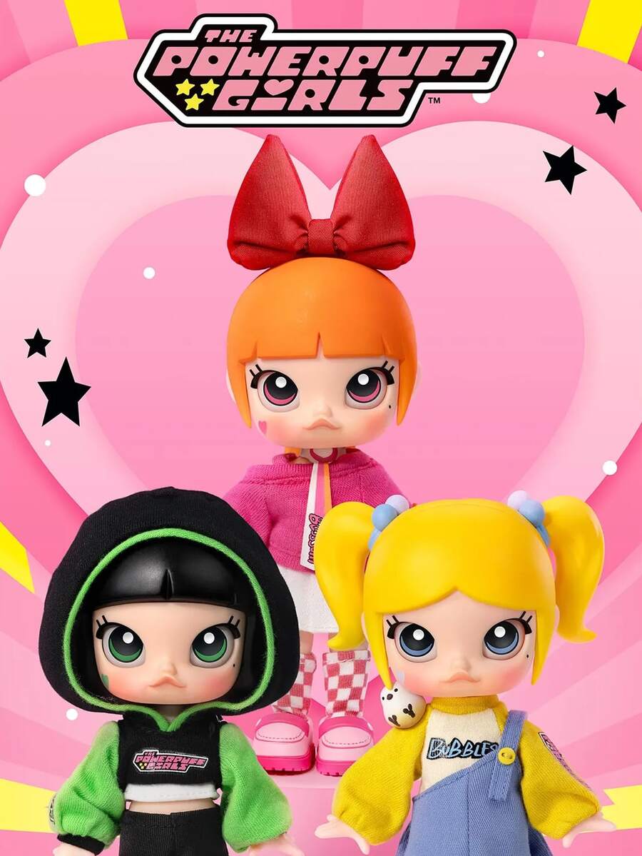 MOLLY Powerpuff Girls Series Blind Box Figure Gift, Toy Figure Blind Box, Cute Molly Figure Statue Toy Display, Theme Party Scene Decoration Gift, Home Decor, Back To School Season Gift, Birthday Christmas Gift Powerpuff Girls Cartoon Figure - Multicolor - View 1