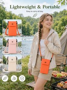 Women's Outdoor Crossbody Phone Bag, Durable Premium Soft Touch, Multi-Functional Storage With Secure Flap, Suitable For Running, Travel, Back To School And Casual Sports Style, Compact Hands-Free Design - Multicolor - View 1