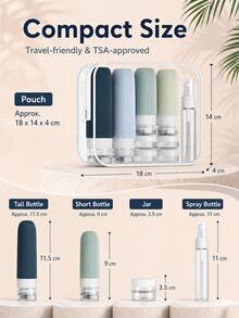 Travel Toiletry Bottles, Silicone Toiletry Containers, Leak-Proof Refillable Liquid Shampoo And Conditioner Travel Essential Toiletries - Multicolor - View 10