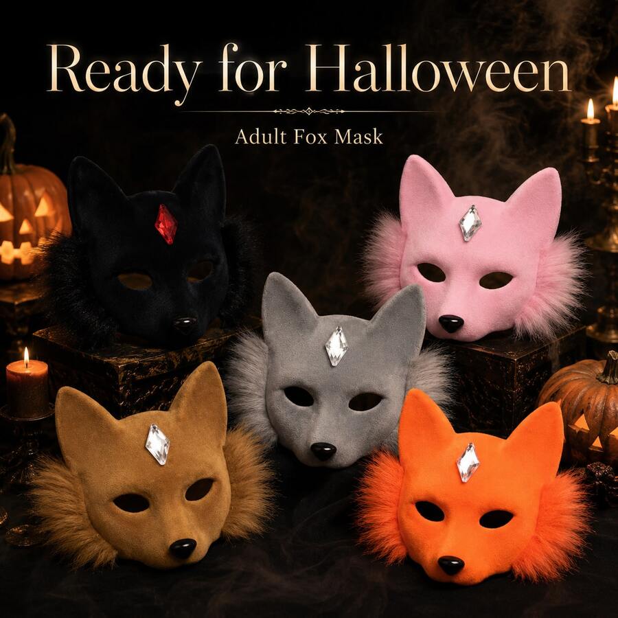 Naturepeak Halloween Masquerade Animal Mask Party Half Face Fox Mask Halloween Cosplay Prop, Suitable For Masquerade, Dancing, Outings, Role Play, Halloween Prop Mask - Fox - View 1