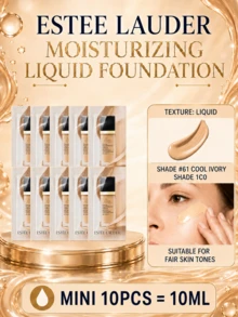 Estée Lauder 雅詩蘭黛 Double Wear 持久底妝 #61 1CO，1ml 試用裝，5/10件，滋養肌膚，質地平滑，不卡粉，提亮膚色，適合乾性肌膚 - 沁水養膚粉底液61 1ml - 查看 14
